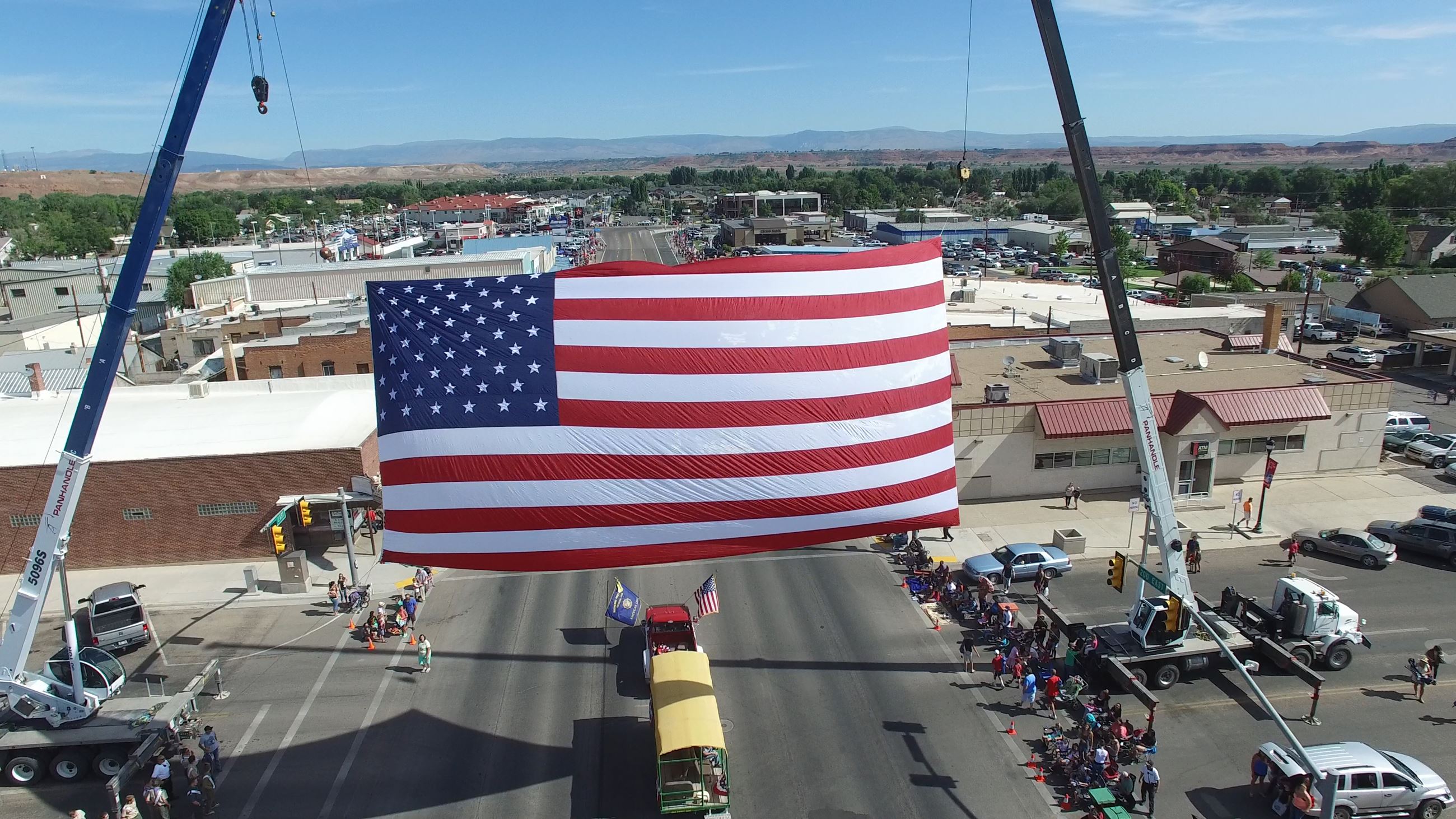 Flag over downtown